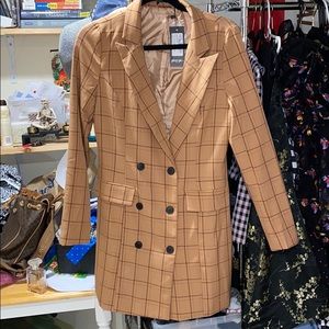 Nasty Gal camel colored blazer dress